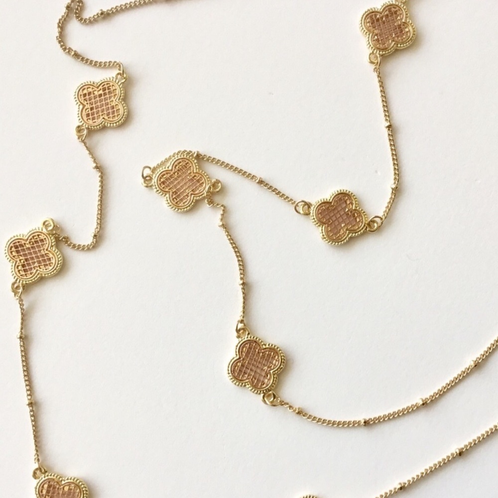 Quatrefoil Necklace and Earrings